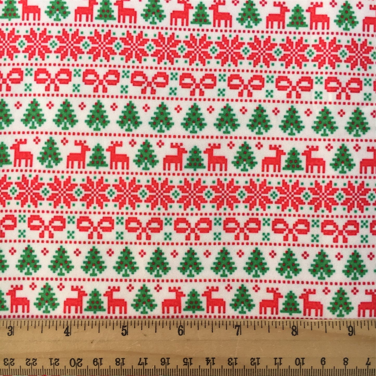 bowknot bows deer reindeer giraffe christmas tree christmas day printed fabric