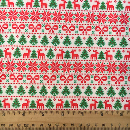 bowknot bows deer reindeer giraffe christmas tree christmas day printed fabric