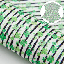 Load image into Gallery viewer, st patricks clover shamrock paint splatter printed fabric
