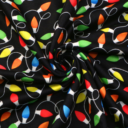 christmas day bulb light bulbs printed fabric