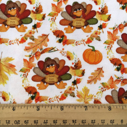 turkey chicken fall autumn leaf leaves tree printed fabric