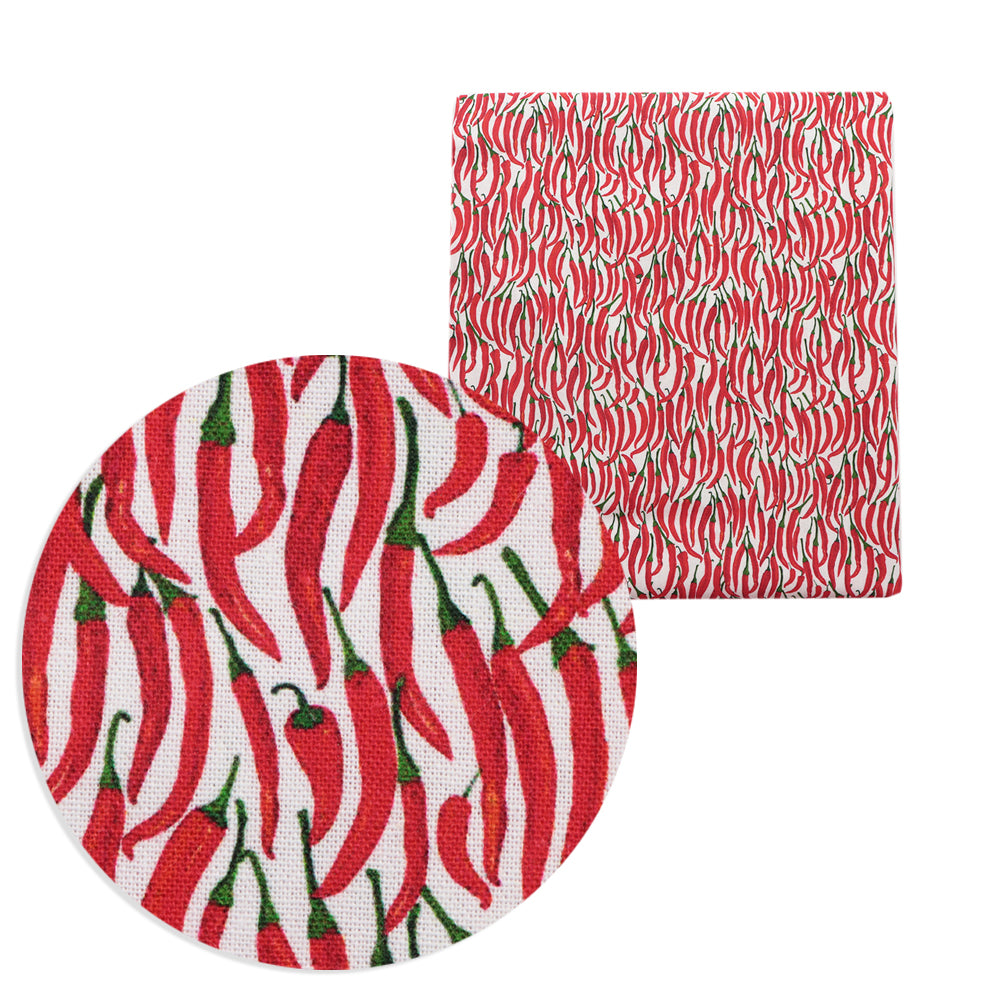 chili peppers food printed fabric