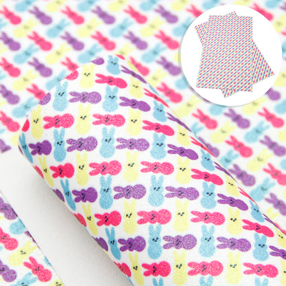 rainbow color rabbit bunny easter bunny printed fabric