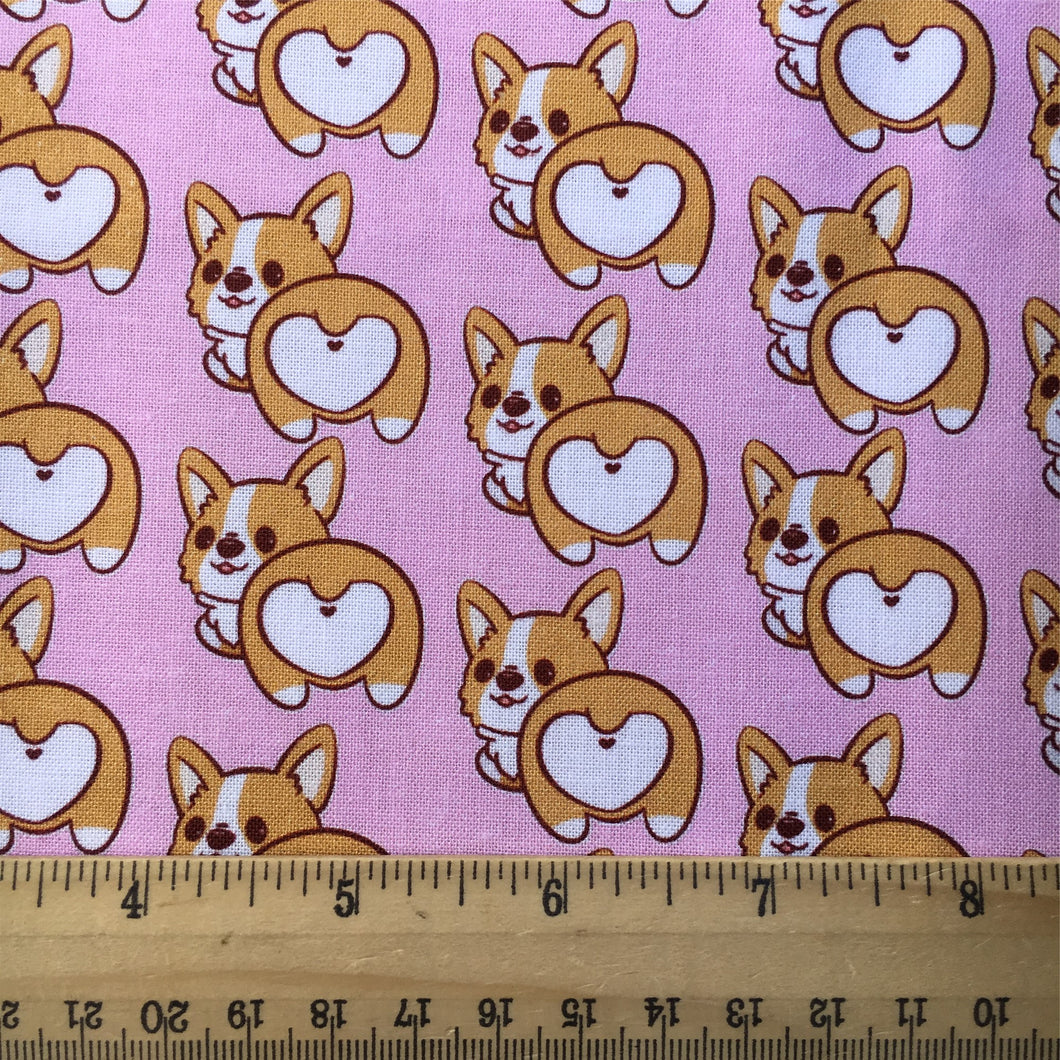 pink series dog puppy printed fabric