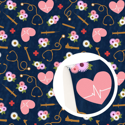 EKG Theme Printed Fabric
