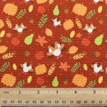 Load image into Gallery viewer, turkey chicken maple leaf pear printed fabric
