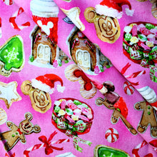 Load image into Gallery viewer, star snowman christmas drinks juice gingerbread man printed fabric
