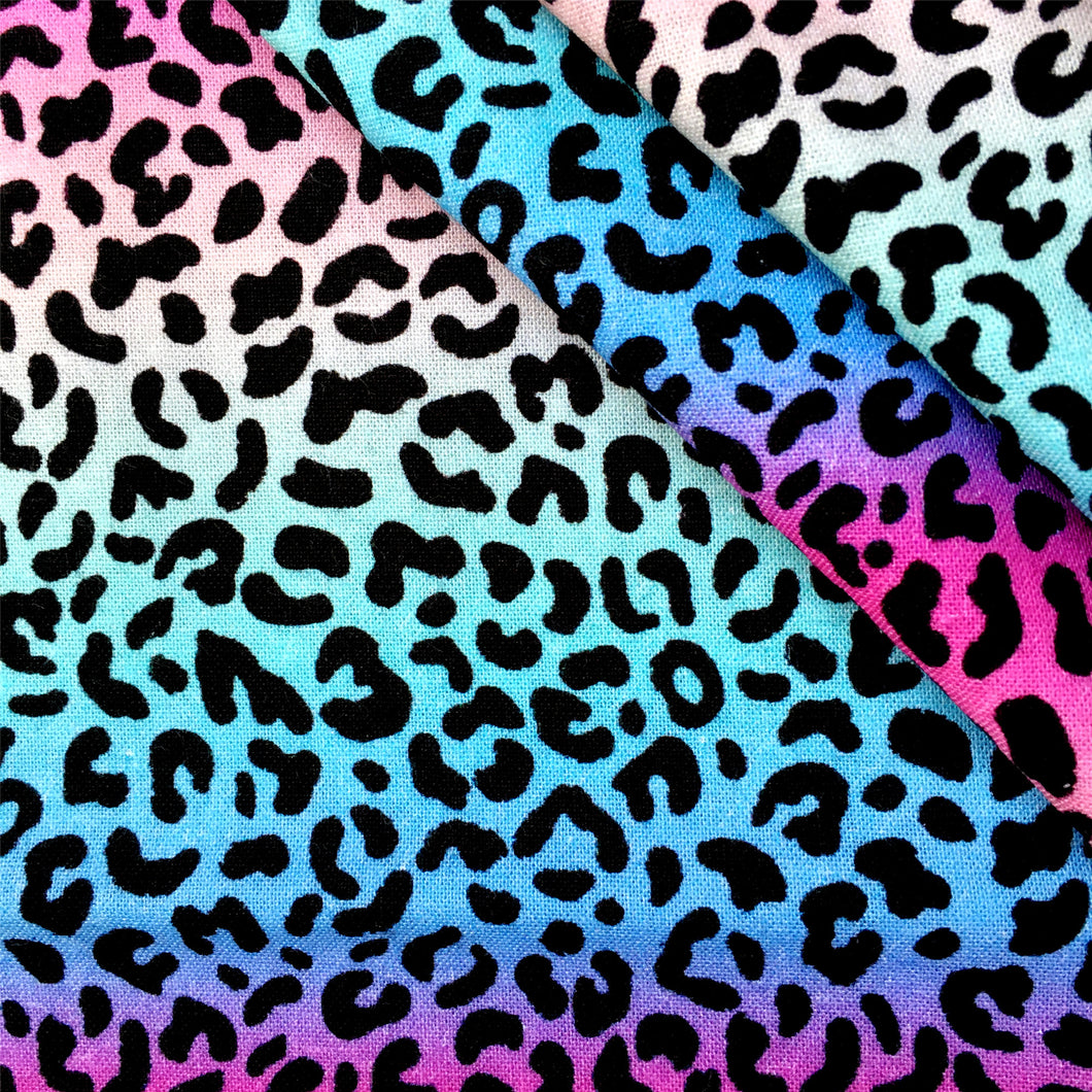leopard cheetah gradient color rainbow color printed fabric