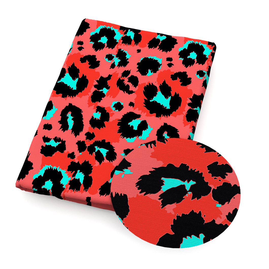 leopard cheetah red series printed fabric