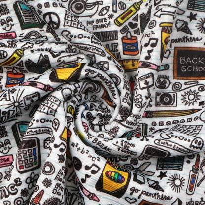 back to school printed fabric