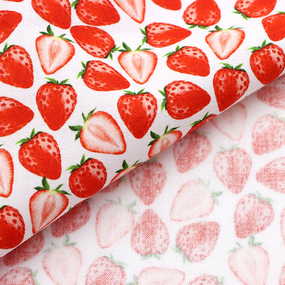 strawberry fruit red series printed fabric