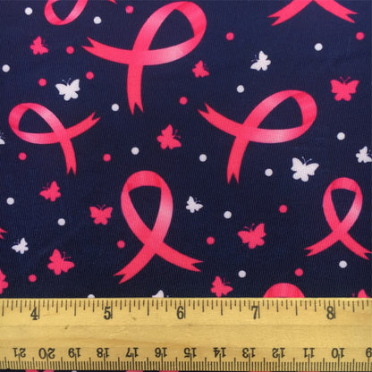 breast cancer butterfly awareness printed fabric