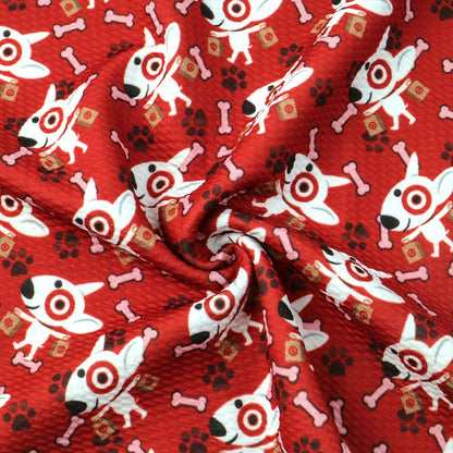 red series footprint paw printed fabric