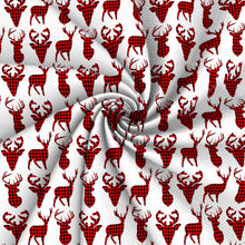 Load image into Gallery viewer, plaid deer reindeer giraffe christmas day printed fabric
