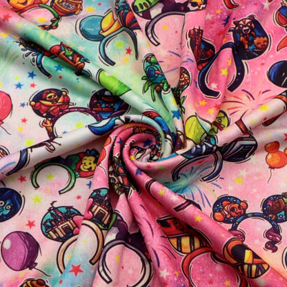 firework gradient color crochet headband hairband printed fabric