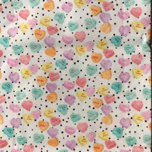 Load image into Gallery viewer, dots spot heart love valentines day xoxo printed fabric
