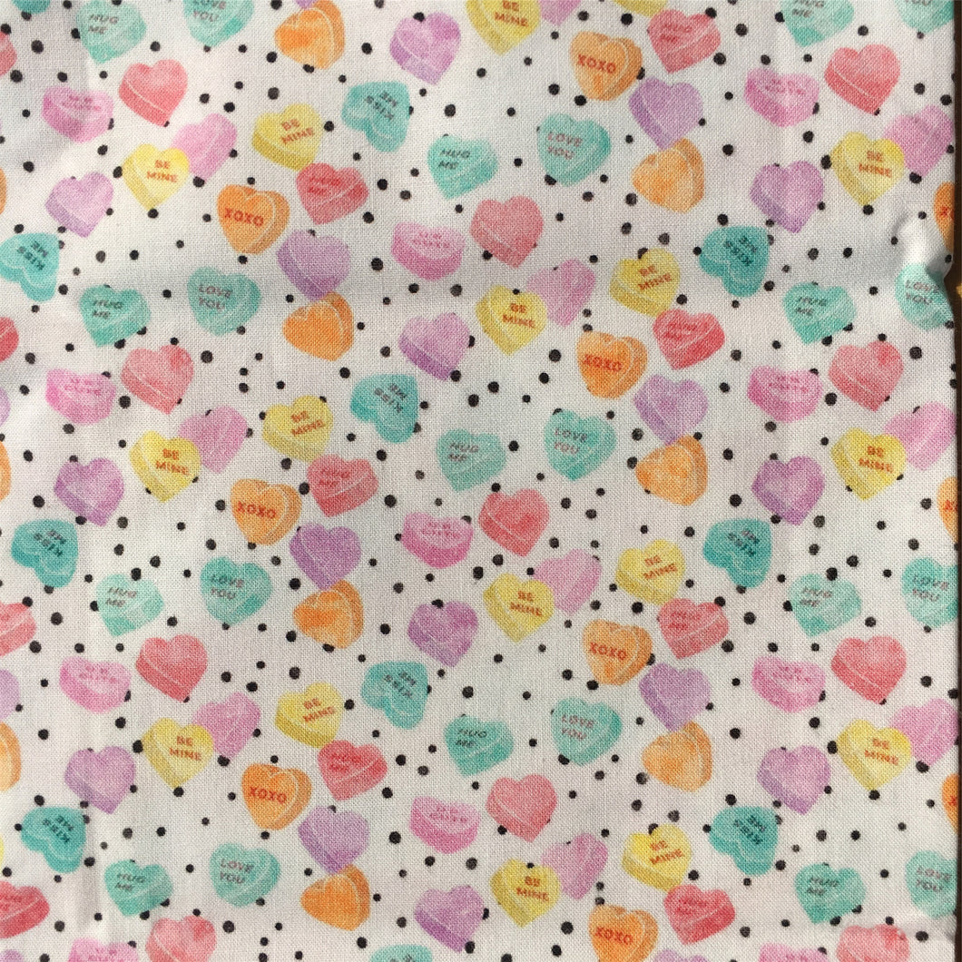dots spot heart love valentines day xoxo printed fabric