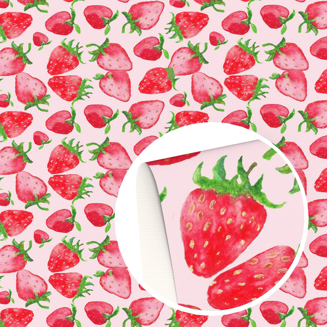 strawberry fruit pink series printed fabric