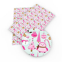 Load image into Gallery viewer, snowman christmas gingerbread man printed fabric
