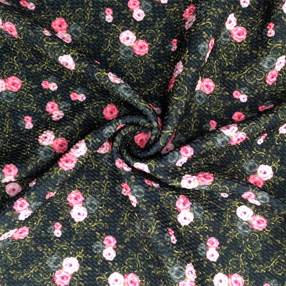 flower floral black series printed fabric