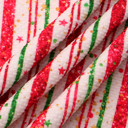 stripe christmas day star starfish printed fabric