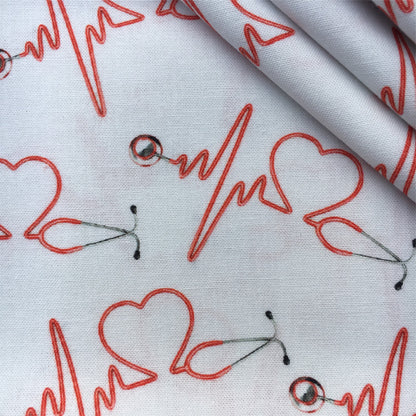 EKG Theme Printed Fabric