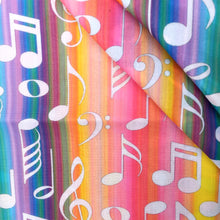 Load image into Gallery viewer, music notes stripe printed fabric
