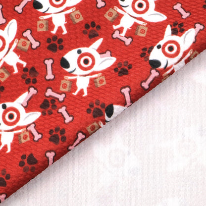 red series footprint paw printed fabric