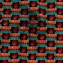 Load image into Gallery viewer, letters alphabet heart love black lives matter printed fabric

