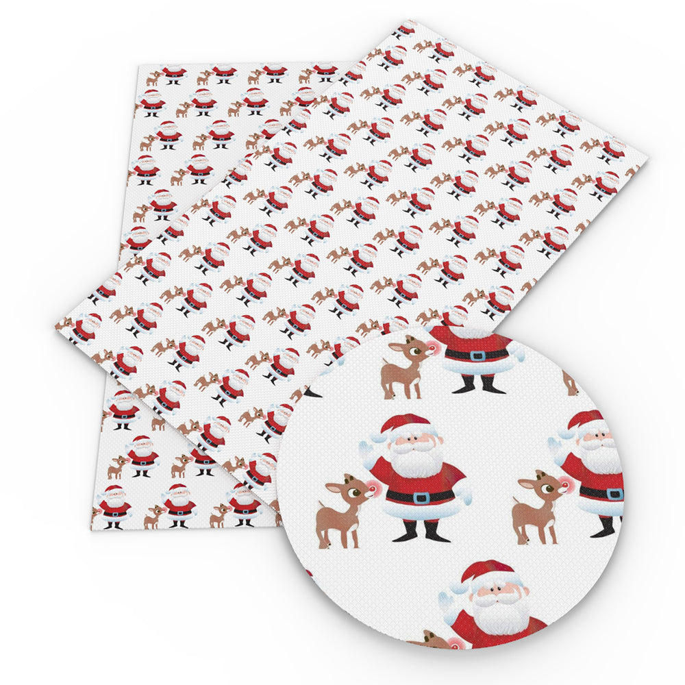 deer reindeer giraffe christmas day printed fabric