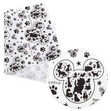 Load image into Gallery viewer, footprint paw star starfish dog puppy printed fabric
