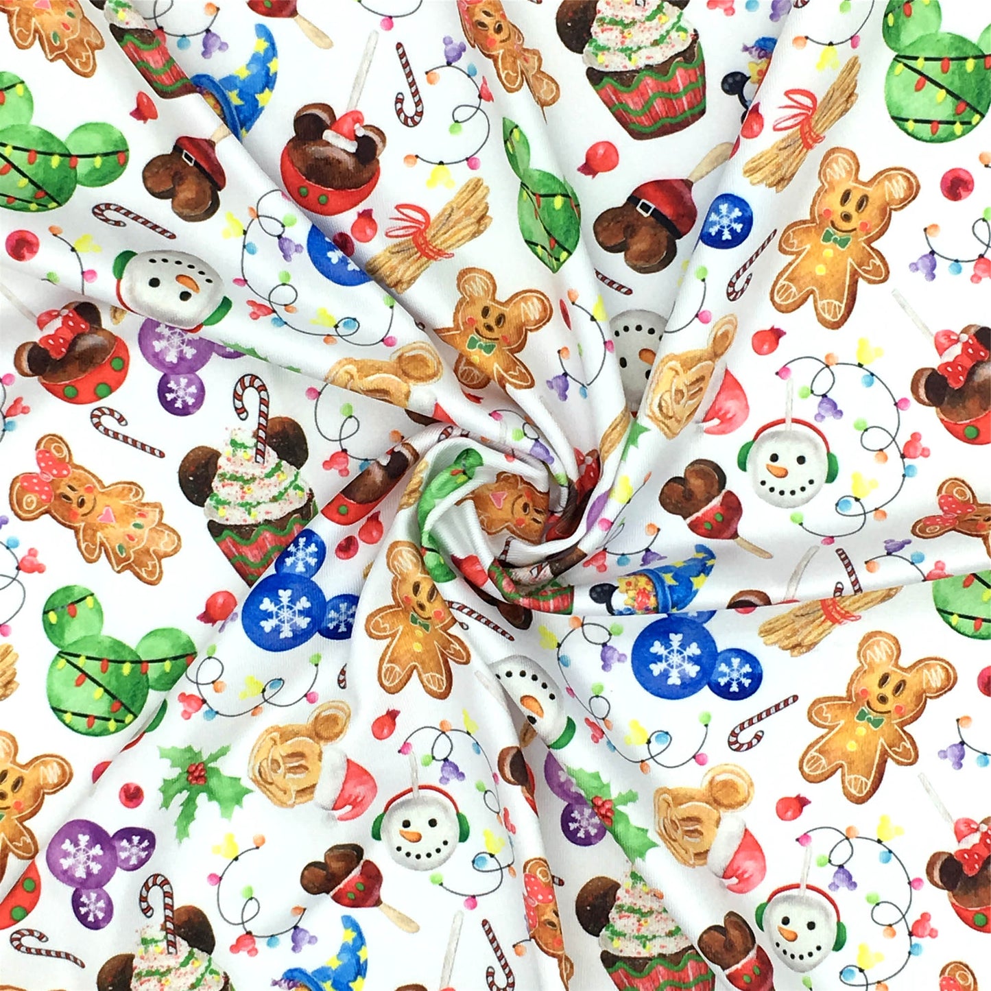 candy sweety christmas gingerbread man cake cupcake ice cream printed fabric