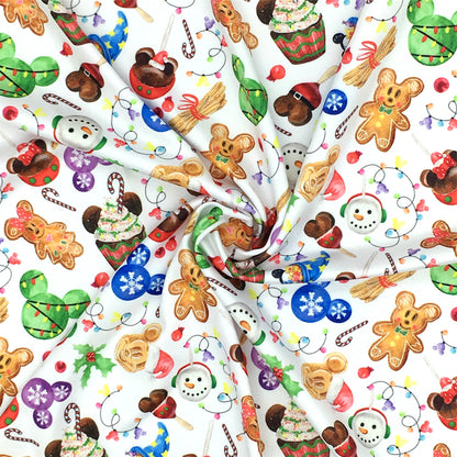 candy sweety christmas gingerbread man cake cupcake ice cream printed fabric