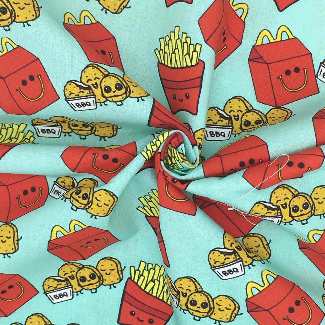 french fry food box printed fabric
