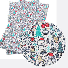 Load image into Gallery viewer, snowman christmas tree christmas day printed fabric
