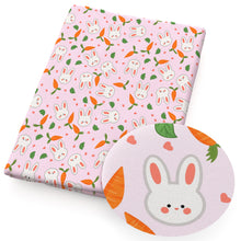 Load image into Gallery viewer, rabbit easter bunny carrot heart love printed fabric
