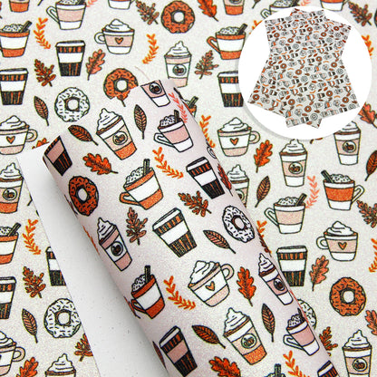 leaf leaves tree drinks printed fabric