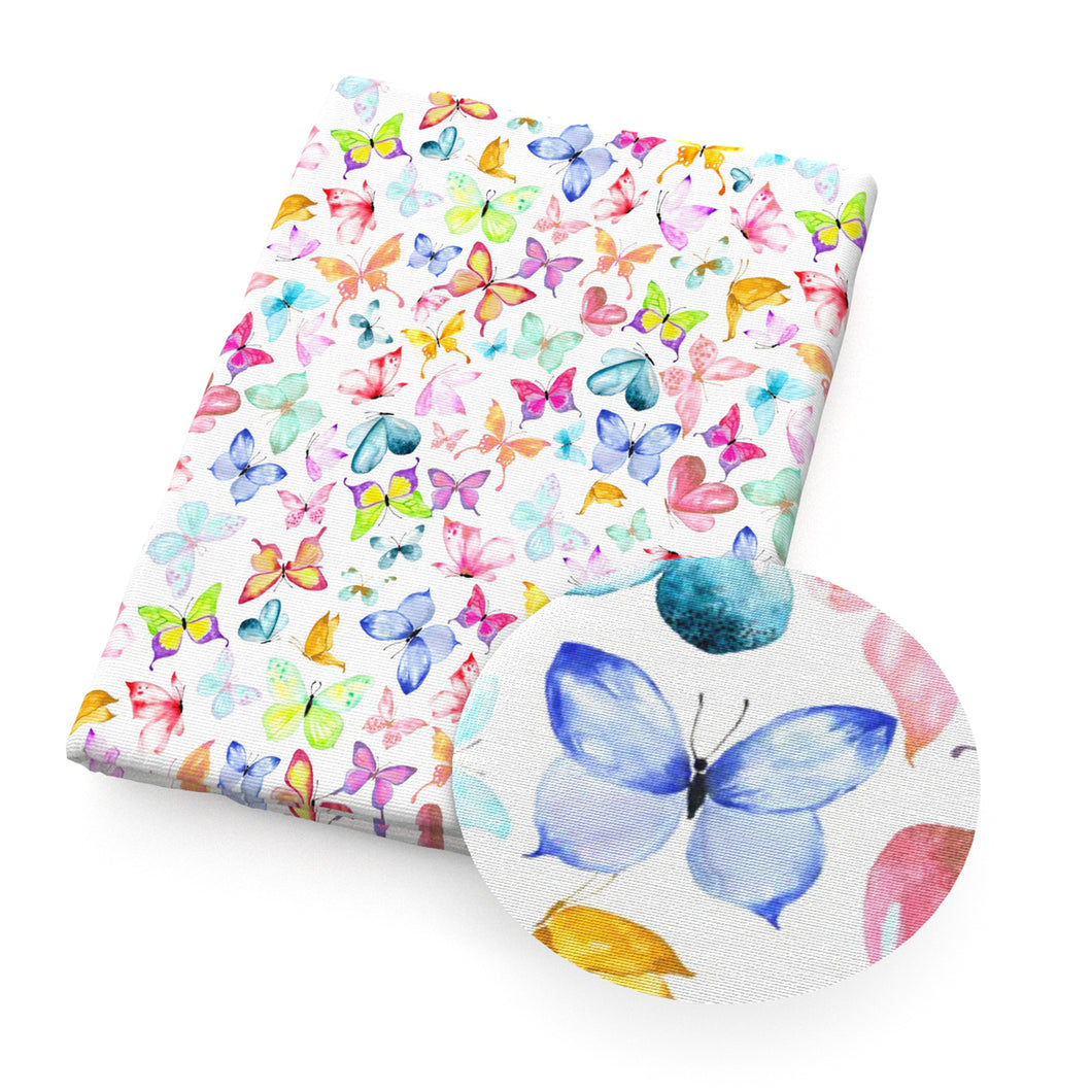 butterfly rainbow color printed fabric