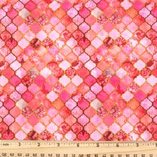 Load image into Gallery viewer, pink series moroccan lattice printed fabric
