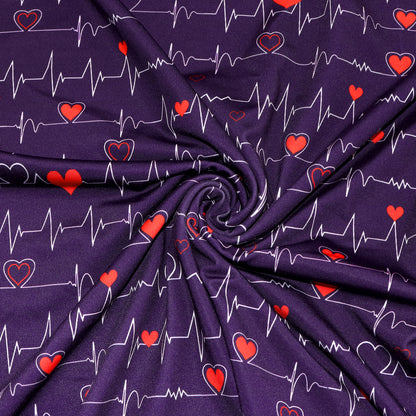 EKG Theme Printed Fabric