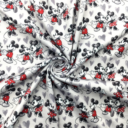 heart love valentines day black series printed fabric