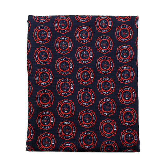 fire truck fire hydrant firemen printed fabric