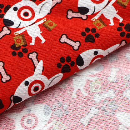 red series footprint paw printed fabric