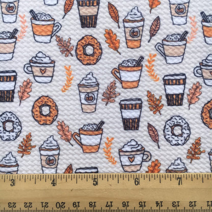 leaf leaves tree drinks printed fabric