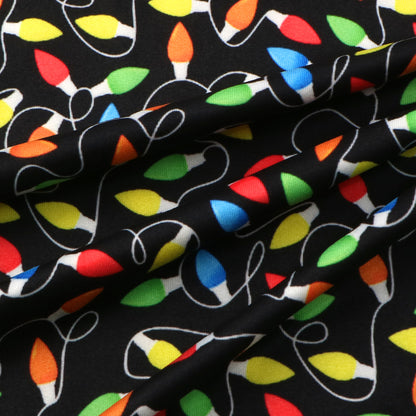 christmas day bulb light bulbs printed fabric