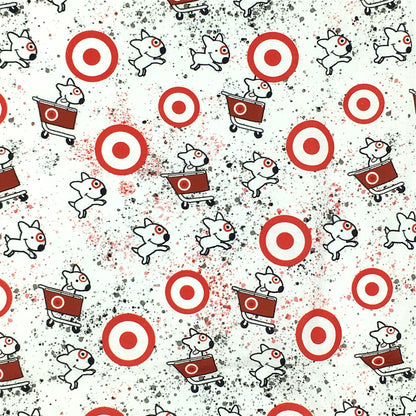 paint splatter round oval printed fabric