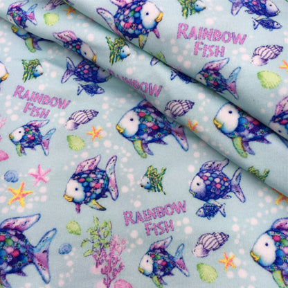 rainbow color goldfish printed fabric