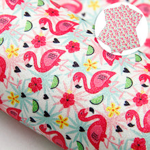 Load image into Gallery viewer, flower floral flamingo printed fabric
