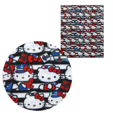 Load image into Gallery viewer, sailor anchor stripe printed fabric
