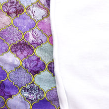 Load image into Gallery viewer, rhombus geometric patterns moroccan lattice purple series printed fabric
